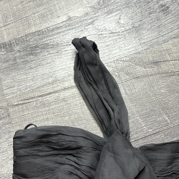 AMSALE charcoal Silk Chiffon - Picture 6 of 10